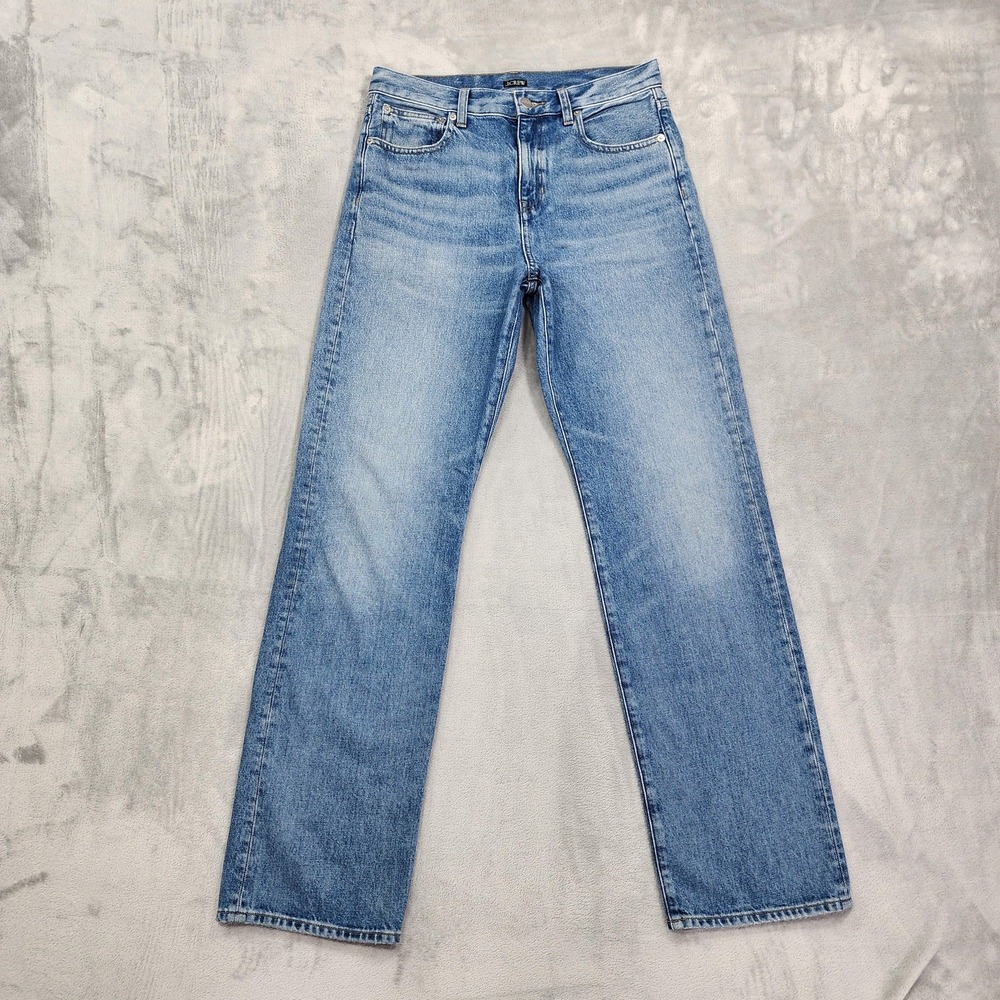J.Crew Jeans Womens 27T TALL Blue Light Wash‎ High Rise Straight Denim Classic